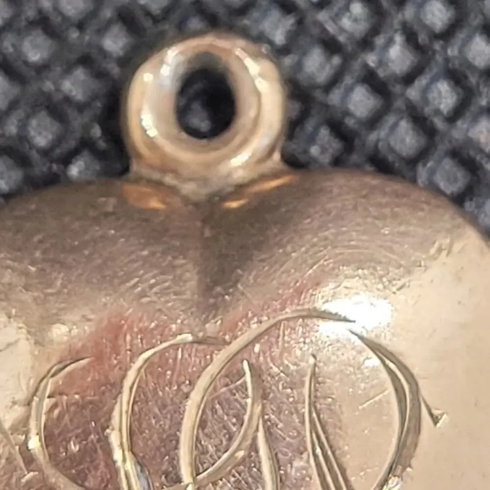 Romantic Antique Heart Charm Rose Gold Filled‎ Faux Pearl Monogram Coquette
